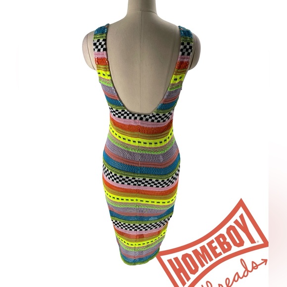 Black Halo Vibrant Multicolor Backless Dress - Picture 2 of 3